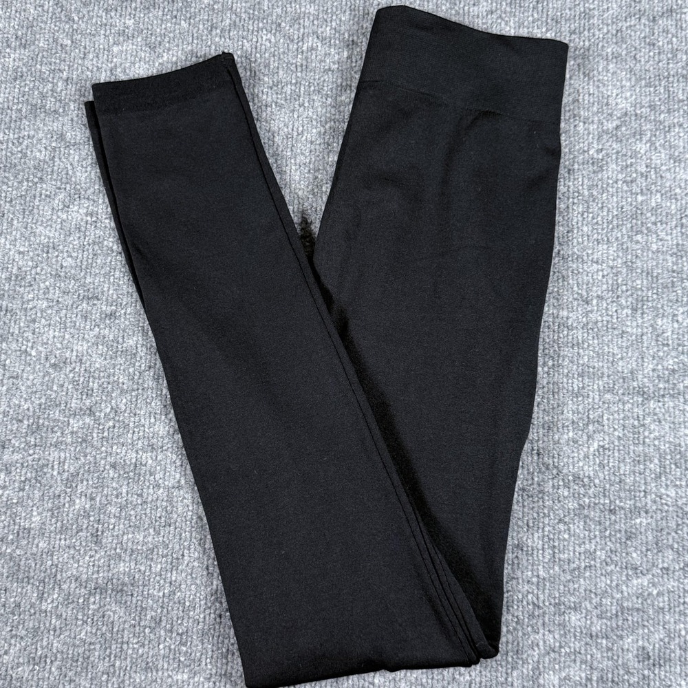 Muk Luks Leggings Women Medium Black Seamless High Rise Stretch Pants Minimalist